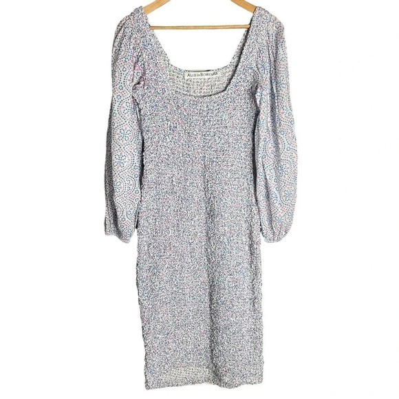 Alix of Bohemia Hadley Maroc Tile Smocked Dress Blue Multi - Picture 3 of 5